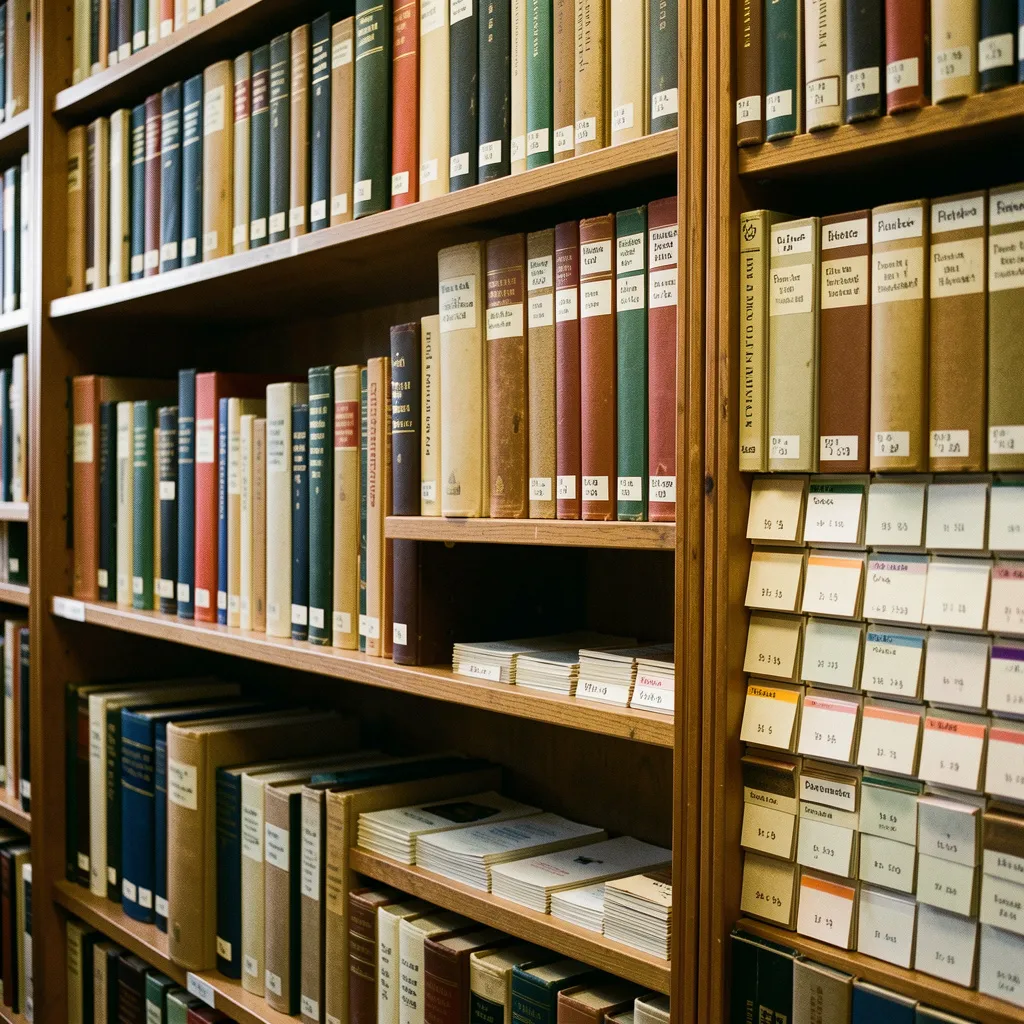 Digital catalog interface showing organized book database