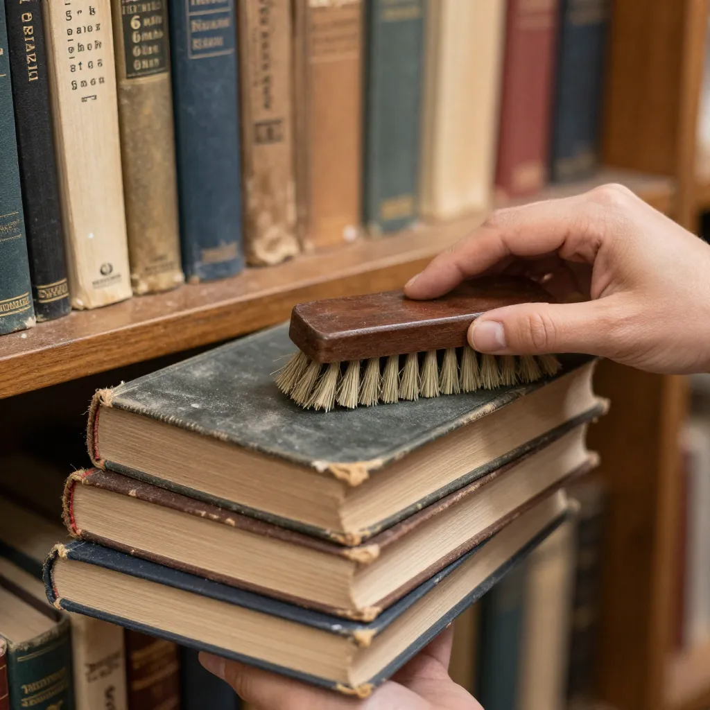 Professional library organization workspace
